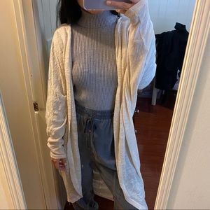Long creme cardigan